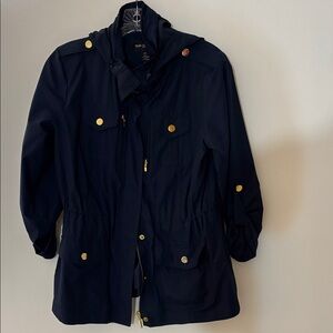 Style&co. Navy Hooded Jacket with Gold Accents